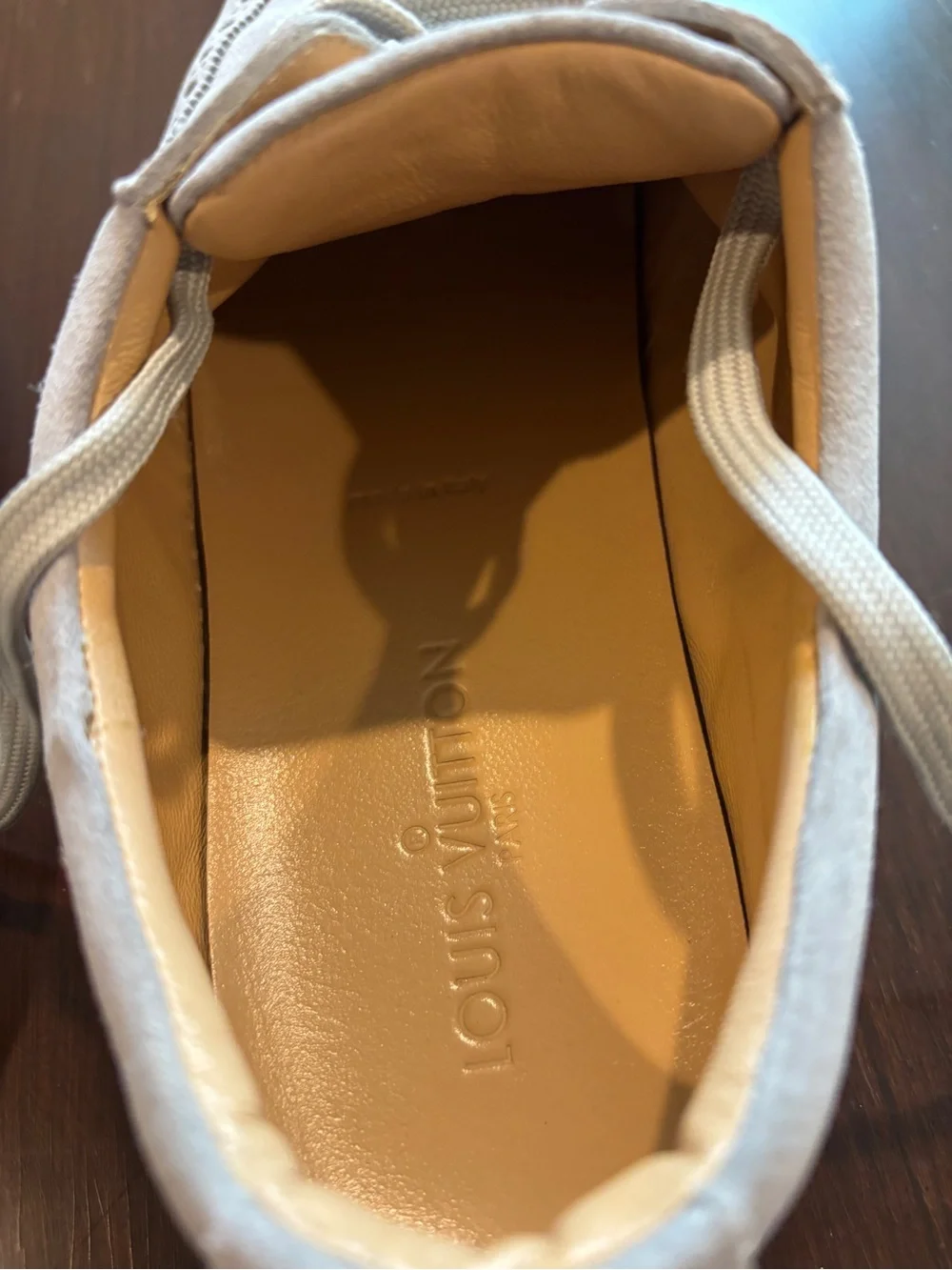 Louis Vuitton Light Gray Suede Wingtip Derby Shoes